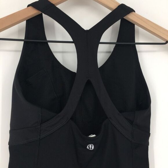 Lululemon Tank Top Womens 4 Black Run Fast Track Cutout Racerback Active Gym #B - Picture 8 of 9